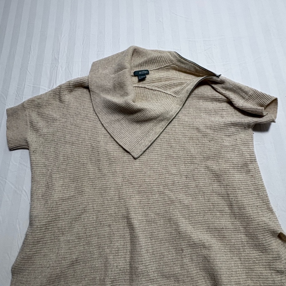 Griffen 100% Cashmere Ribbed Knit Sweater Top Size M